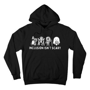 Inclusion Isnt Scary Teacher Skeleton Ghost Cute Halloween Hoodie