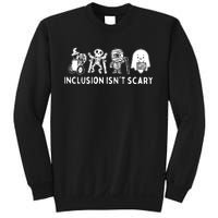 Inclusion Isnt Scary Teacher Skeleton Ghost Cute Halloween Sweatshirt