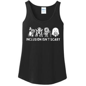 Inclusion Isnt Scary Teacher Skeleton Ghost Cute Halloween Ladies Essential Tank