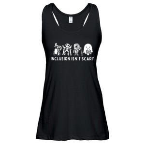 Inclusion Isnt Scary Teacher Skeleton Ghost Cute Halloween Ladies Essential Flowy Tank