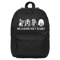 Inclusion Isnt Scary Teacher Skeleton Ghost Cute Halloween 16 in Basic Backpack