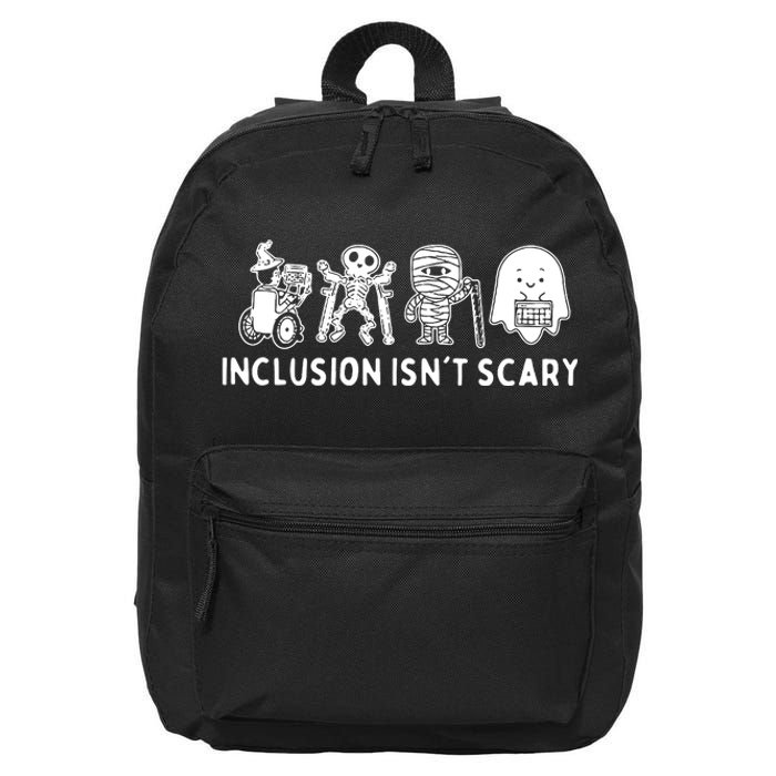 Inclusion Isnt Scary Teacher Skeleton Ghost Cute Halloween 16 in Basic Backpack