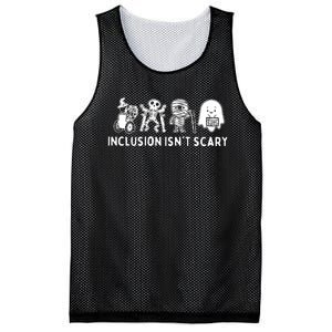 Inclusion Isnt Scary Teacher Skeleton Ghost Cute Halloween Mesh Reversible Basketball Jersey Tank