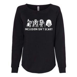 Inclusion Isnt Scary Teacher Skeleton Ghost Cute Halloween Womens California Wash Sweatshirt