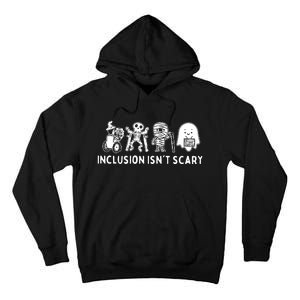 Inclusion Isnt Scary Teacher Skeleton Ghost Cute Halloween Tall Hoodie