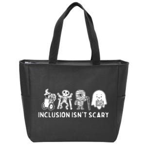 Inclusion Isnt Scary Teacher Skeleton Ghost Cute Halloween Zip Tote Bag