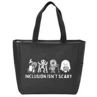 Inclusion Isnt Scary Teacher Skeleton Ghost Cute Halloween Zip Tote Bag