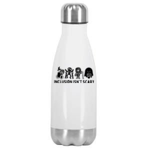 Inclusion Isnt Scary Teacher Skeleton Ghost Cute Halloween Stainless Steel Insulated Water Bottle