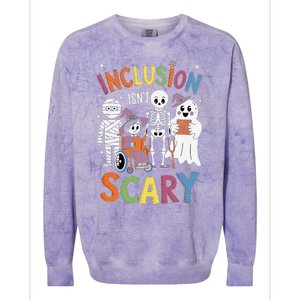 Inclusion IsnT Scary Mummy Boo Ghost Halloween Colorblast Crewneck Sweatshirt