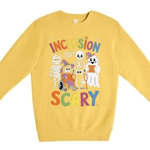 Inclusion IsnT Scary Mummy Boo Ghost Halloween Premium Crewneck Sweatshirt