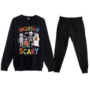 Inclusion IsnT Scary Mummy Boo Ghost Halloween Premium Crewneck Sweatsuit Set