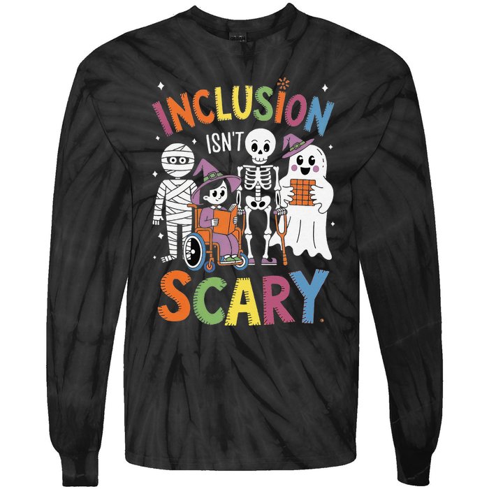 Inclusion IsnT Scary Mummy Boo Ghost Halloween Tie-Dye Long Sleeve Shirt