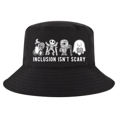 Inclusion Isnt Scary Teacher Skeleton Ghost Cute Halloween Cool Comfort Performance Bucket Hat