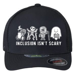 Inclusion Isnt Scary Teacher Skeleton Ghost Cute Halloween Flexfit Unipanel Trucker Cap