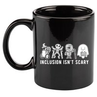 Inclusion Isnt Scary Teacher Skeleton Ghost Cute Halloween 11oz C Handle Ceramic Mug