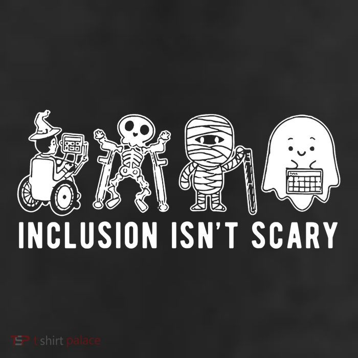 Inclusion Isnt Scary Teacher Skeleton Ghost Cute Halloween 11oz C Handle Ceramic Mug