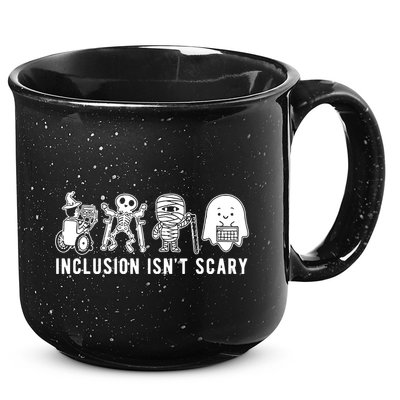 Inclusion Isnt Scary Teacher Skeleton Ghost Cute Halloween 15oz Campfire Ceramic Mug