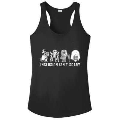 Inclusion Isnt Scary Teacher Skeleton Ghost Cute Halloween Ladies PosiCharge Competitor Racerback Tank