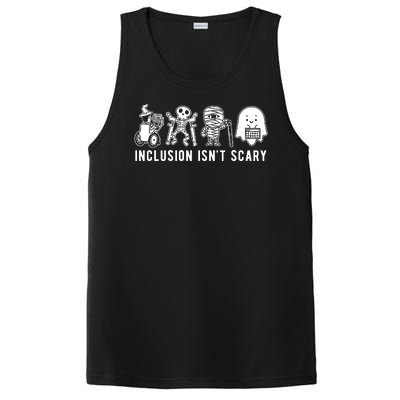 Inclusion Isnt Scary Teacher Skeleton Ghost Cute Halloween PosiCharge Competitor Tank