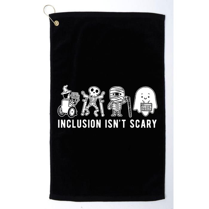 Inclusion Isnt Scary Teacher Skeleton Ghost Cute Halloween Golf Towel