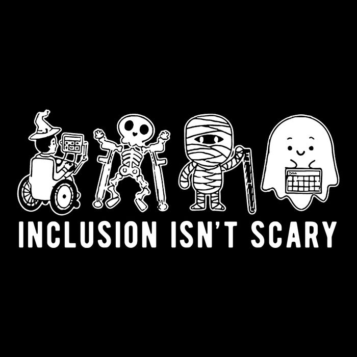 Inclusion Isnt Scary Teacher Skeleton Ghost Cute Halloween Visor