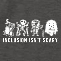 Inclusion Isnt Scary Teacher Skeleton Ghost Cute Halloween Vector Backpack