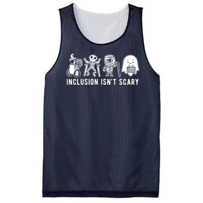 Inclusion Isnt Scary Teacher Skeleton Ghost Cute Halloween Mesh Reversible Basketball Jersey Tank