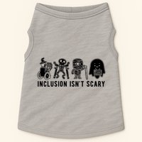 Inclusion Isnt Scary Teacher Skeleton Ghost Cute Halloween Doggie Tank