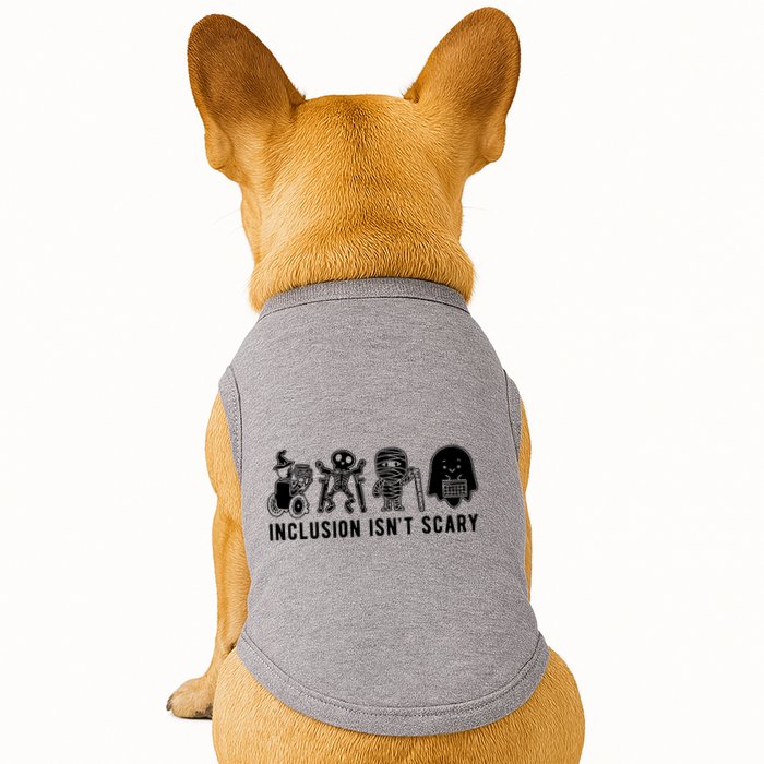 Inclusion Isnt Scary Teacher Skeleton Ghost Cute Halloween Doggie Tank