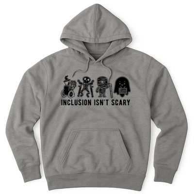 Inclusion Isnt Scary Teacher Skeleton Ghost Cute Halloween Hoodie