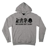 Inclusion Isnt Scary Teacher Skeleton Ghost Cute Halloween Hoodie