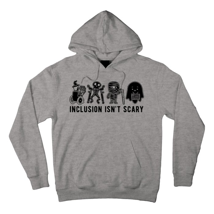 Inclusion Isnt Scary Teacher Skeleton Ghost Cute Halloween Hoodie