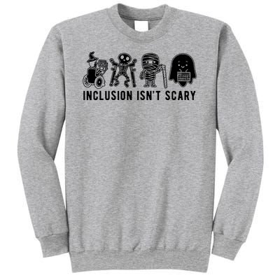 Inclusion Isnt Scary Teacher Skeleton Ghost Cute Halloween Sweatshirt