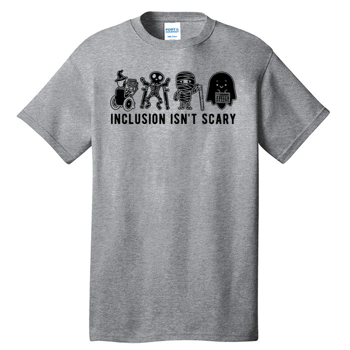 Inclusion Isnt Scary Teacher Skeleton Ghost Cute Halloween Tall T-Shirt