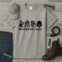 Inclusion Isnt Scary Teacher Skeleton Ghost Cute Halloween Tall T-Shirt