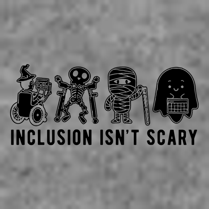 Inclusion Isnt Scary Teacher Skeleton Ghost Cute Halloween Polo
