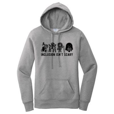 Inclusion Isnt Scary Teacher Skeleton Ghost Cute Halloween Women's Pullover Hoodie