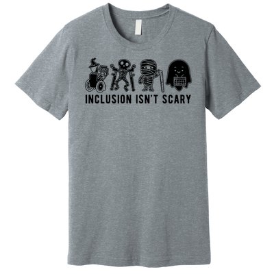 Inclusion Isnt Scary Teacher Skeleton Ghost Cute Halloween Premium T-Shirt