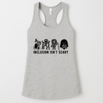 Inclusion Isnt Scary Teacher Skeleton Ghost Cute Halloween Womens Tank Top
