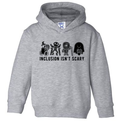 Inclusion Isnt Scary Teacher Skeleton Ghost Cute Halloween Toddler Hoodie
