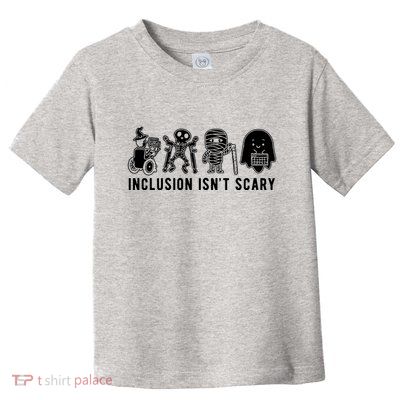 Inclusion Isnt Scary Teacher Skeleton Ghost Cute Halloween Toddler T-Shirt