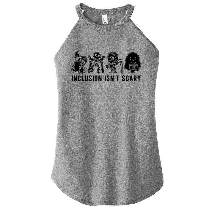 Inclusion Isnt Scary Teacher Skeleton Ghost Cute Halloween Women's Perfect Tri Rocker Tank