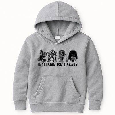 Inclusion Isnt Scary Teacher Skeleton Ghost Cute Halloween Kids Hoodie