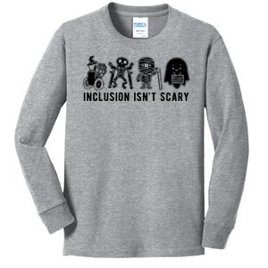 Inclusion Isnt Scary Teacher Skeleton Ghost Cute Halloween Kids Long Sleeve Shirt