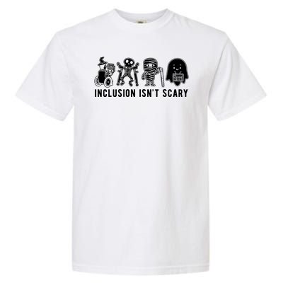 Inclusion Isnt Scary Teacher Skeleton Ghost Cute Halloween Garment-Dyed Heavyweight T-Shirt