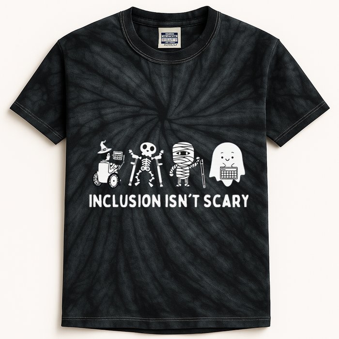 Inclusion Isnt Scary SLP Halloween Sped Teacher Inclusion Kids Tie-Dye T-Shirt