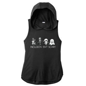 Inclusion Isnt Scary Slp Halloween Sped Teacher Ghost Mummy Ladies PosiCharge Tri-Blend Wicking Draft Hoodie Tank