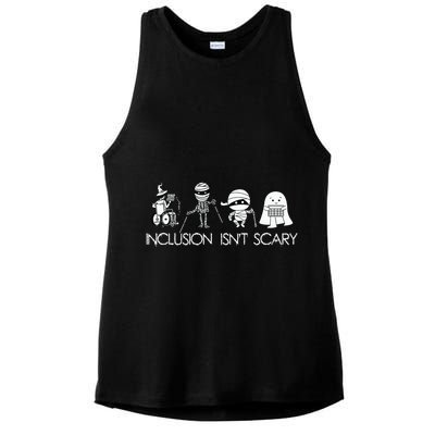 Inclusion Isnt Scary Slp Halloween Sped Teacher Ghost Mummy Ladies PosiCharge Tri-Blend Wicking Tank