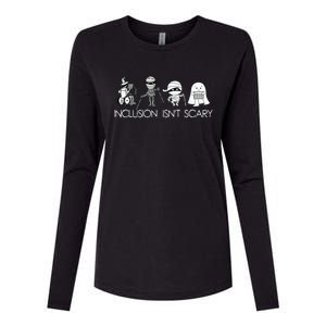 Inclusion Isnt Scary Slp Halloween Sped Teacher Ghost Mummy Womens Cotton Relaxed Long Sleeve T-Shirt