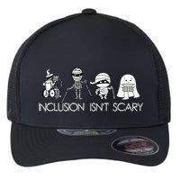 Inclusion Isnt Scary Slp Halloween Sped Teacher Ghost Mummy Flexfit Unipanel Trucker Cap